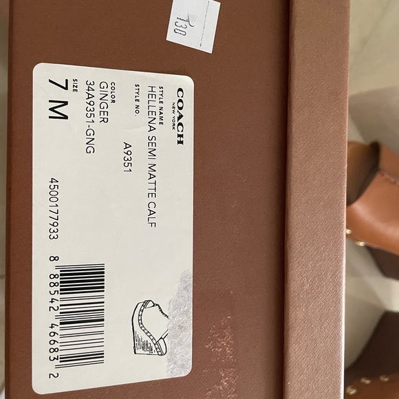 NWT Coach Helena Semi Matte Calf Wedge sandals. Size 7 - Picture 3 of 8